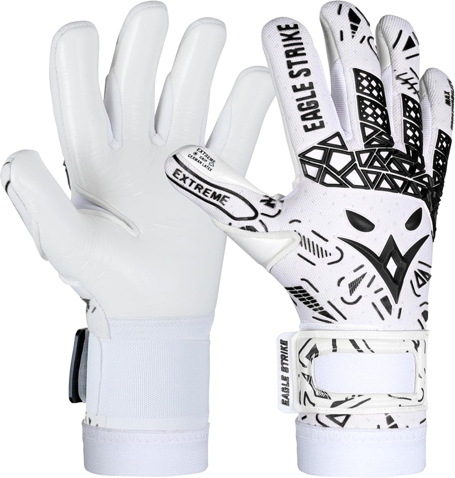 Soccer Goalie Gloves - Sizes 6 to 10, 4mm German Contact Grip Sticky Latex & Built-in Pro-Level Gloves Wrist Support