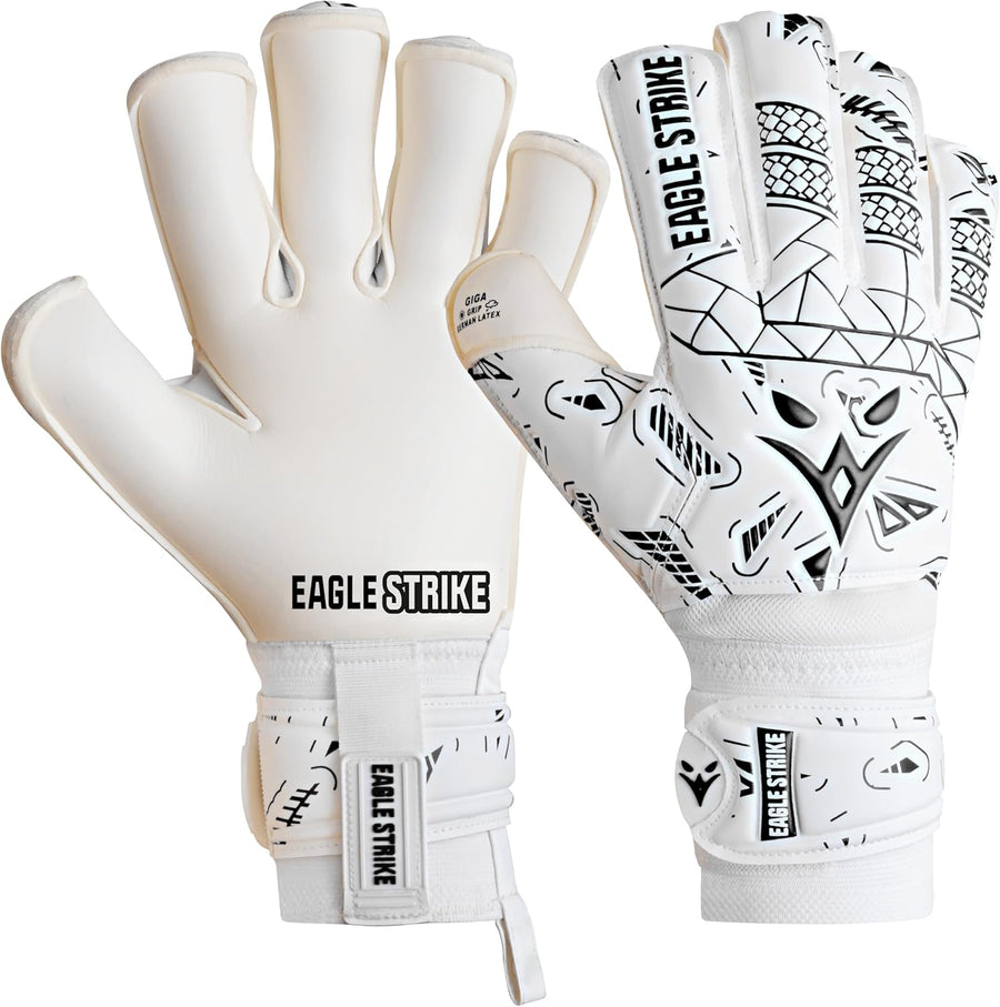 Soccer Goalkeeper Gloves Giga Grip V1.0 Fingers protection All Black