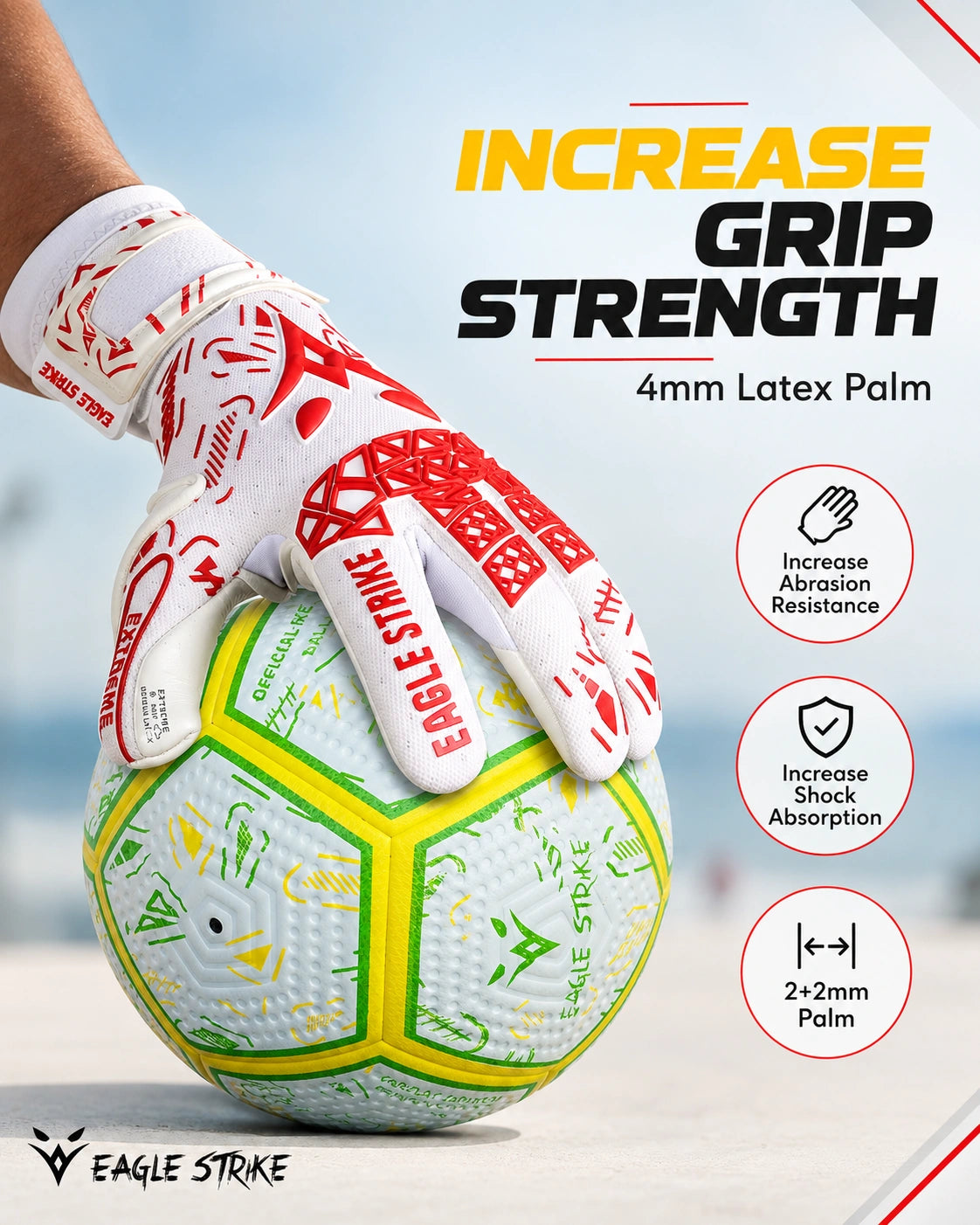 Soccer Goalie Gloves - Extreme Grip German Sticky Latex & Built-in Finger Spines Pro-Level Gloves
