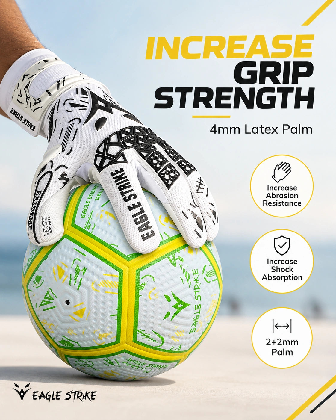 Soccer Goalie Gloves - Extreme Grip German Sticky Latex & Built-in Finger Spines Pro-Level Gloves