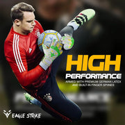 Soccer Goalie Gloves - Extreme Grip German Sticky Latex & Built-in Finger Spines Pro-Level Gloves