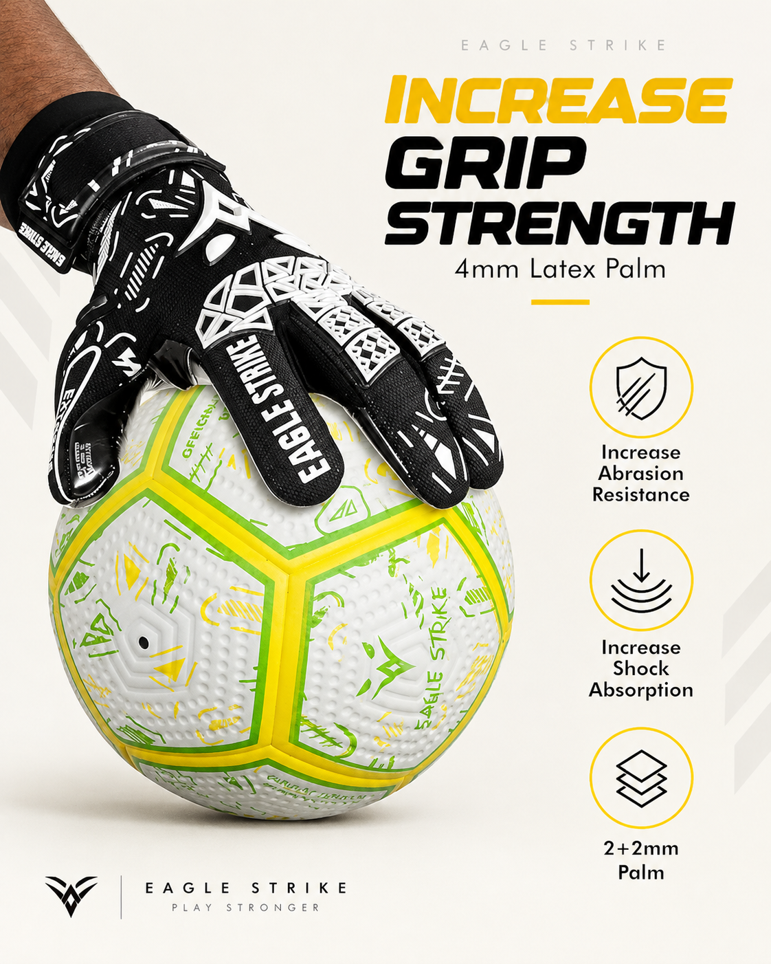 Soccer Goalie Gloves - Extreme Grip German Sticky Latex & Built-in Finger Spines Pro-Level Gloves