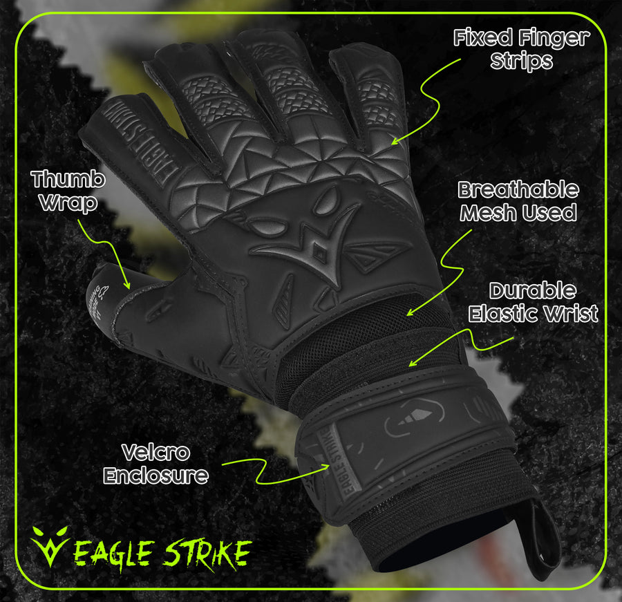 Eagle Strike Pro Goalkeeper Gloves - Stealth Black