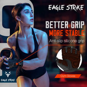 Eagle Strike 2024 Design Workout Gloves – Full Protection with Wrist Support Strap, Extra Silicone Grip Palm – Gym Gloves for Men & Women