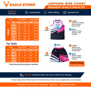 Eagle Strike Basketball Jersey Kids Basketball 2-Piece, Adult Basketball kit Sleeveless Breathable Moisture-Wicking Fabric, Adult & Youth Sizes (UAE/KSA, Age, 10 Years, D2 Pink) (Copy)